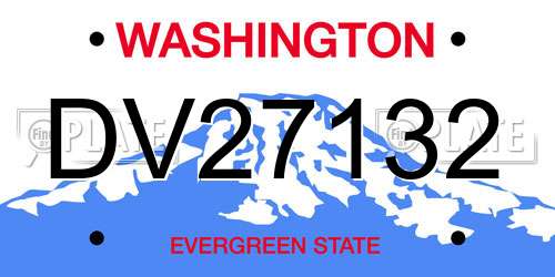 DV27132 Washington License Plate