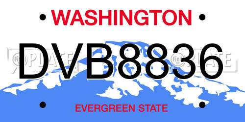 DVB8836 Washington License Plate