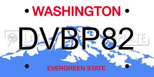 DVBP82 Washington License Plate