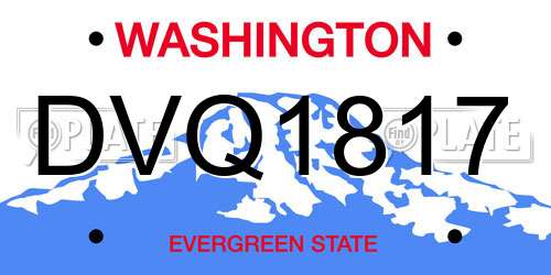 DVQ1817 Washington License Plate