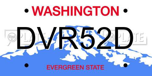 DVR52D Washington License Plate
