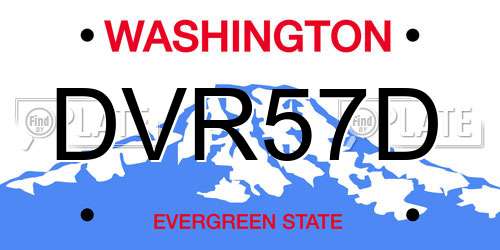 DVR57D Washington License Plate