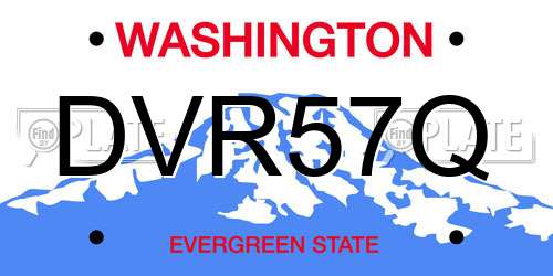 DVR57Q Washington License Plate