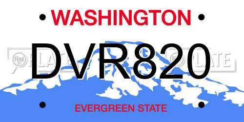 DVR820 Washington License Plate