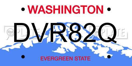 DVR82Q Washington License Plate