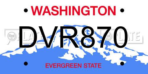 DVR870 Washington License Plate