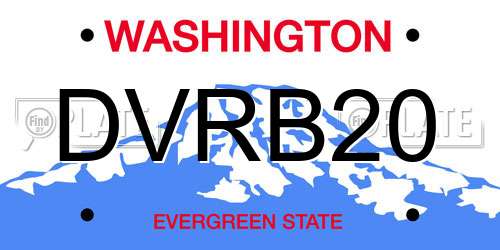 DVRB20 Washington License Plate