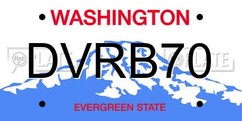 DVRB70 Washington License Plate
