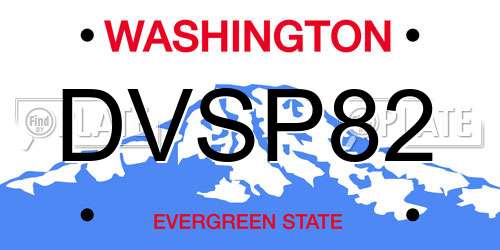 DVSP82 Washington License Plate
