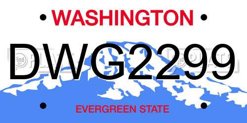 DWG2299 Washington License Plate