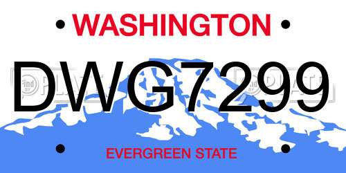 DWG7299 Washington License Plate