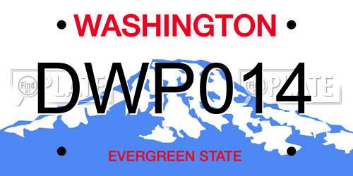 DWP014 Washington License Plate