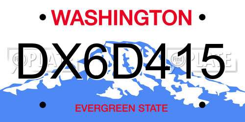 DX6D415 Washington License Plate
