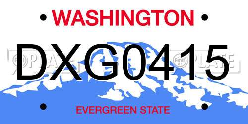 DXG0415 Washington License Plate