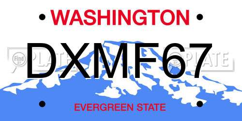 DXMF67 Washington License Plate