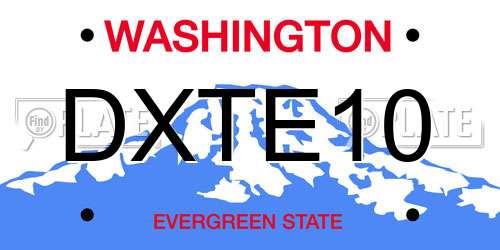 DXTE10 Washington License Plate