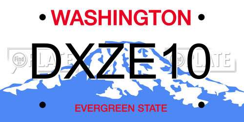 DXZE10 Washington License Plate