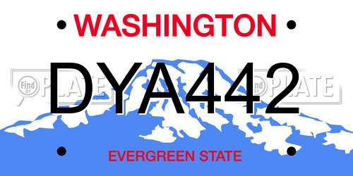 DYA442 Washington License Plate
