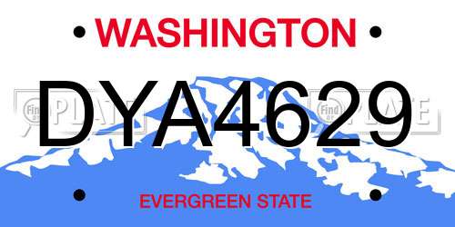 DYA4629 Washington License Plate