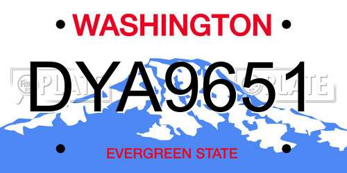 DYA9651 Washington License Plate