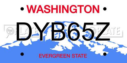 DYB65Z Washington License Plate