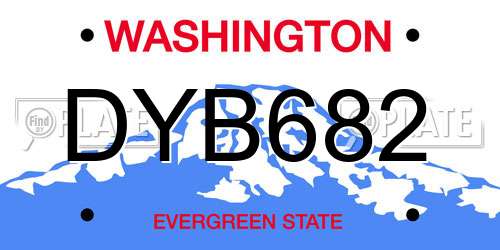 DYB682 Washington License Plate