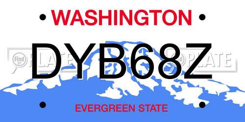 DYB68Z Washington License Plate