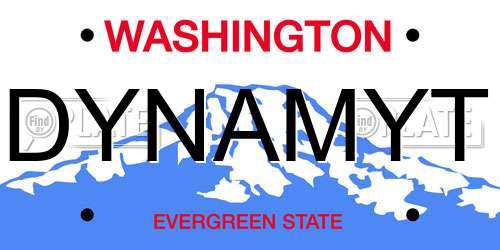 DYNAMYT Washington License Plate