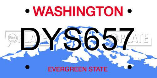 DYS657 Washington License Plate