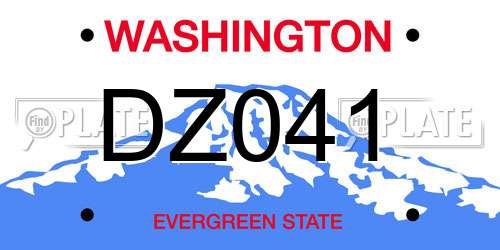 DZ041 Washington License Plate