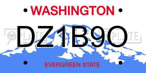DZ1B9O Washington License Plate