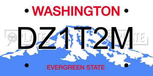 DZ1T2M Washington License Plate
