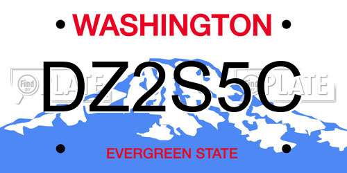 DZ2S5C Washington License Plate