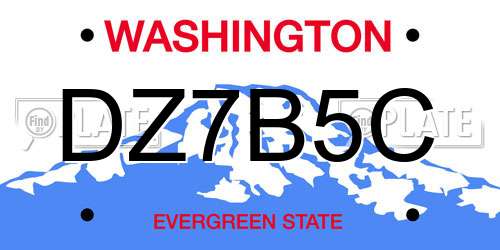 DZ7B5C Washington License Plate