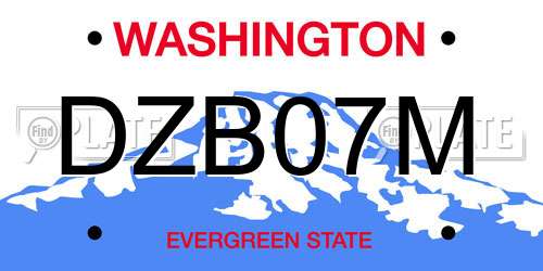 DZB07M Washington License Plate