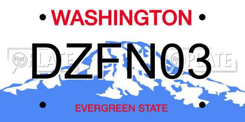 DZFN03 Washington License Plate