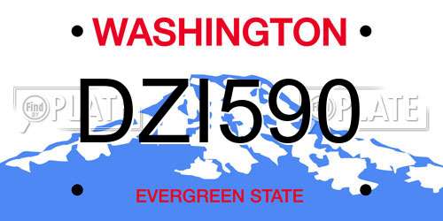 DZI590 Washington License Plate