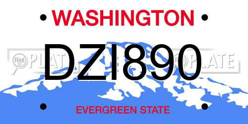 DZI890 Washington License Plate