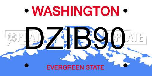 DZIB90 Washington License Plate