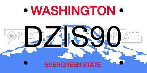 DZIS90 Washington License Plate