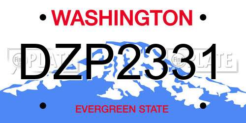 DZP2331 Washington License Plate