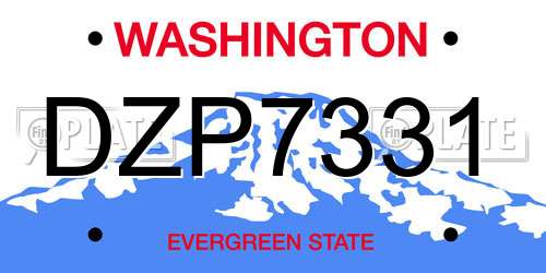 DZP7331 Washington License Plate