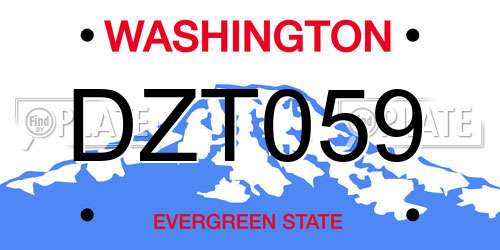 DZT059 Washington License Plate