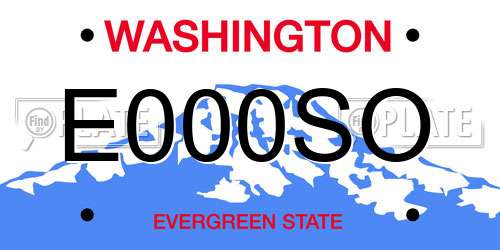 E000SO Washington License Plate