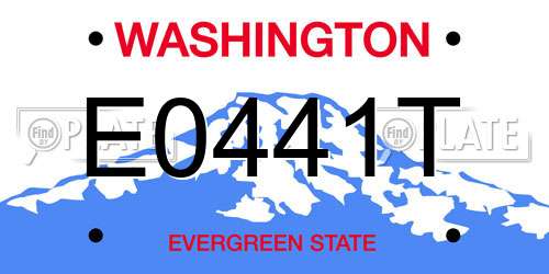 E0441T Washington License Plate