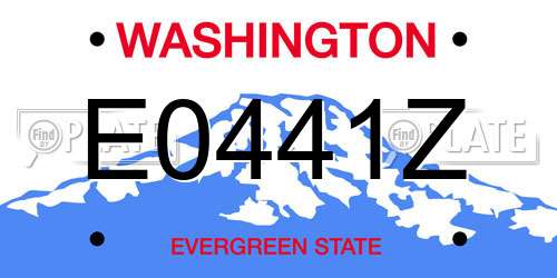 E0441Z Washington License Plate