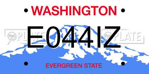 E044IZ Washington License Plate