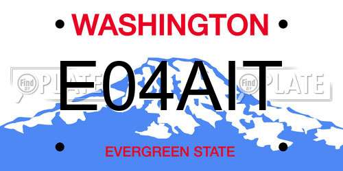 E04AIT Washington License Plate