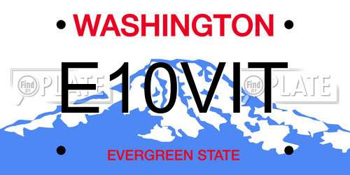 E10VIT Washington License Plate