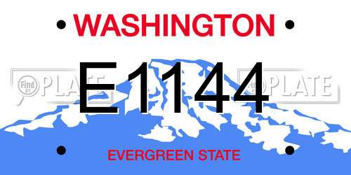 E1144 Washington License Plate